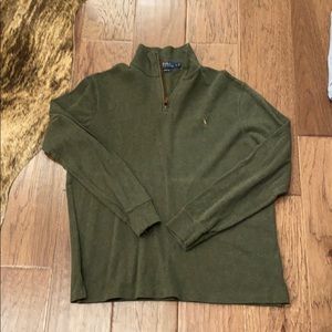 Polo quarter zip pullover. Green